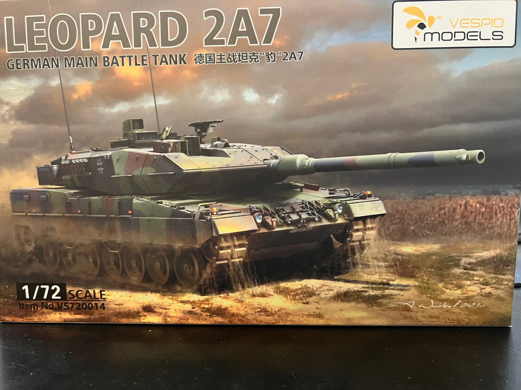 1/72 German Main Battle Tank Leopard 2 A7 (includes metal barrel and tow cable)