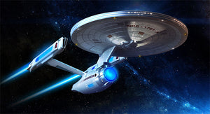 Star Trek Enterprise 1701 Board with Nav / Strobe / Photon / navigational deflector dish / impulse crystal /impulse engines / chiller grills / internal lighting / Phaser