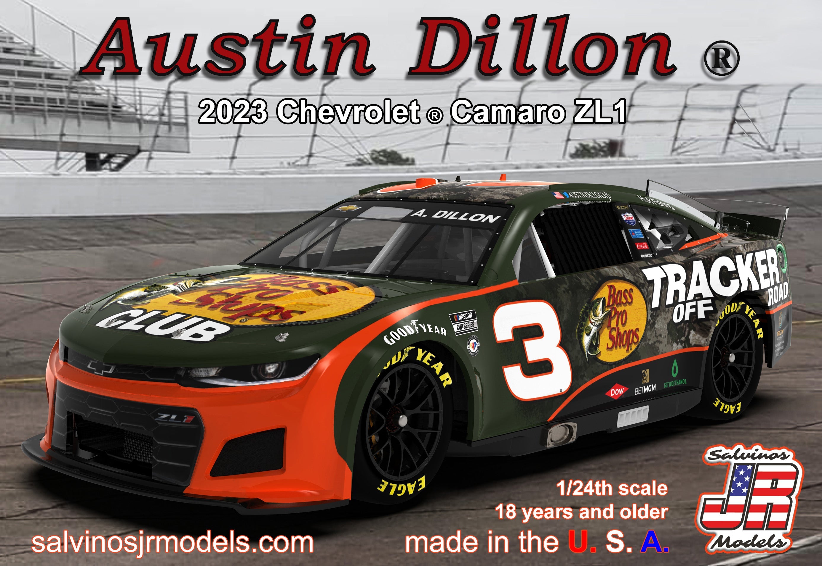 1/24 Richard Childress Racing, Austin Dillon, 2023 Next Gen Bass Pro Shop Chevrolet Camaro - Hobby Sense