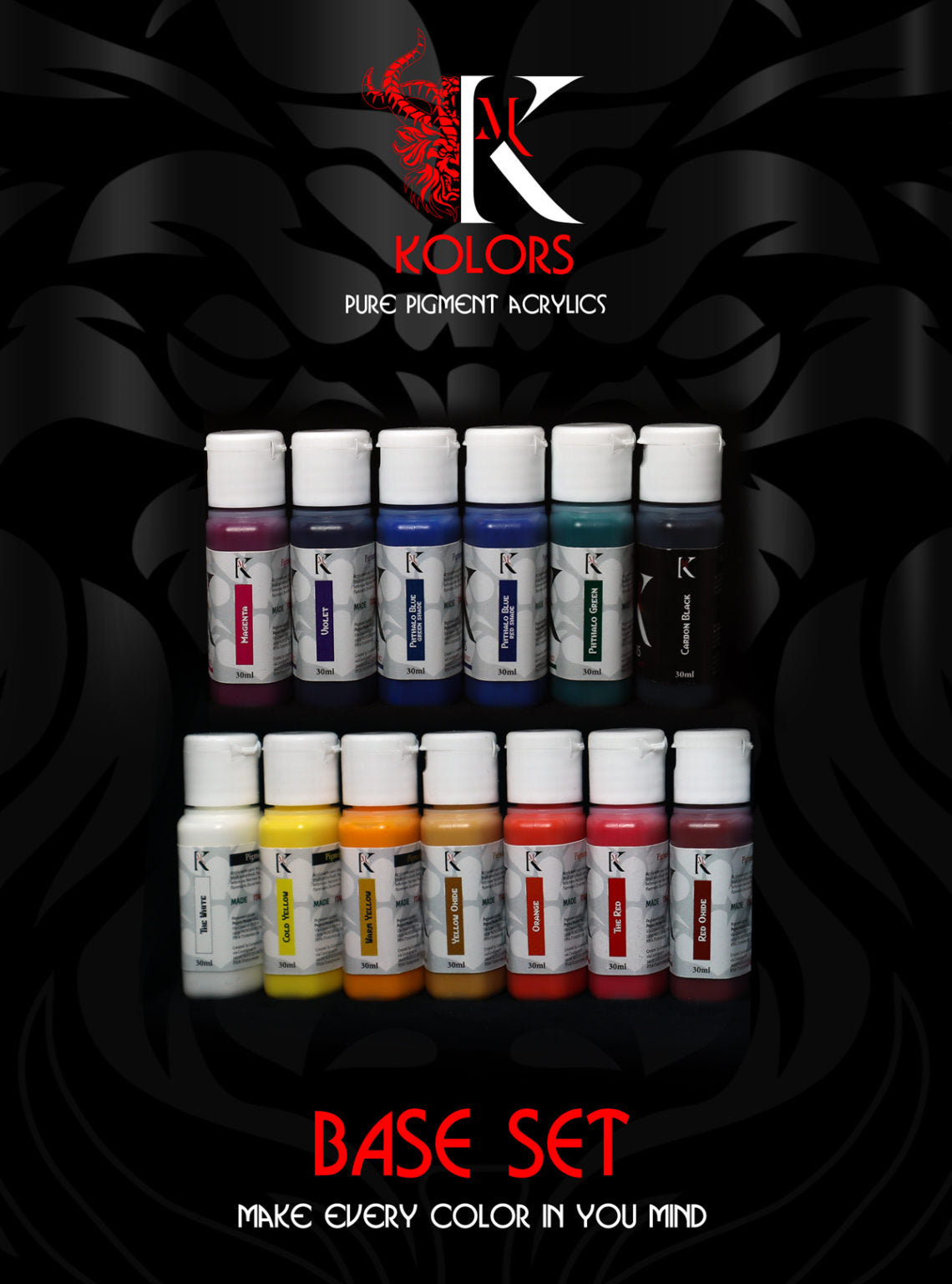 Kimera Kolors Pure Pigment Acrylics Base Set - Hobby Sense