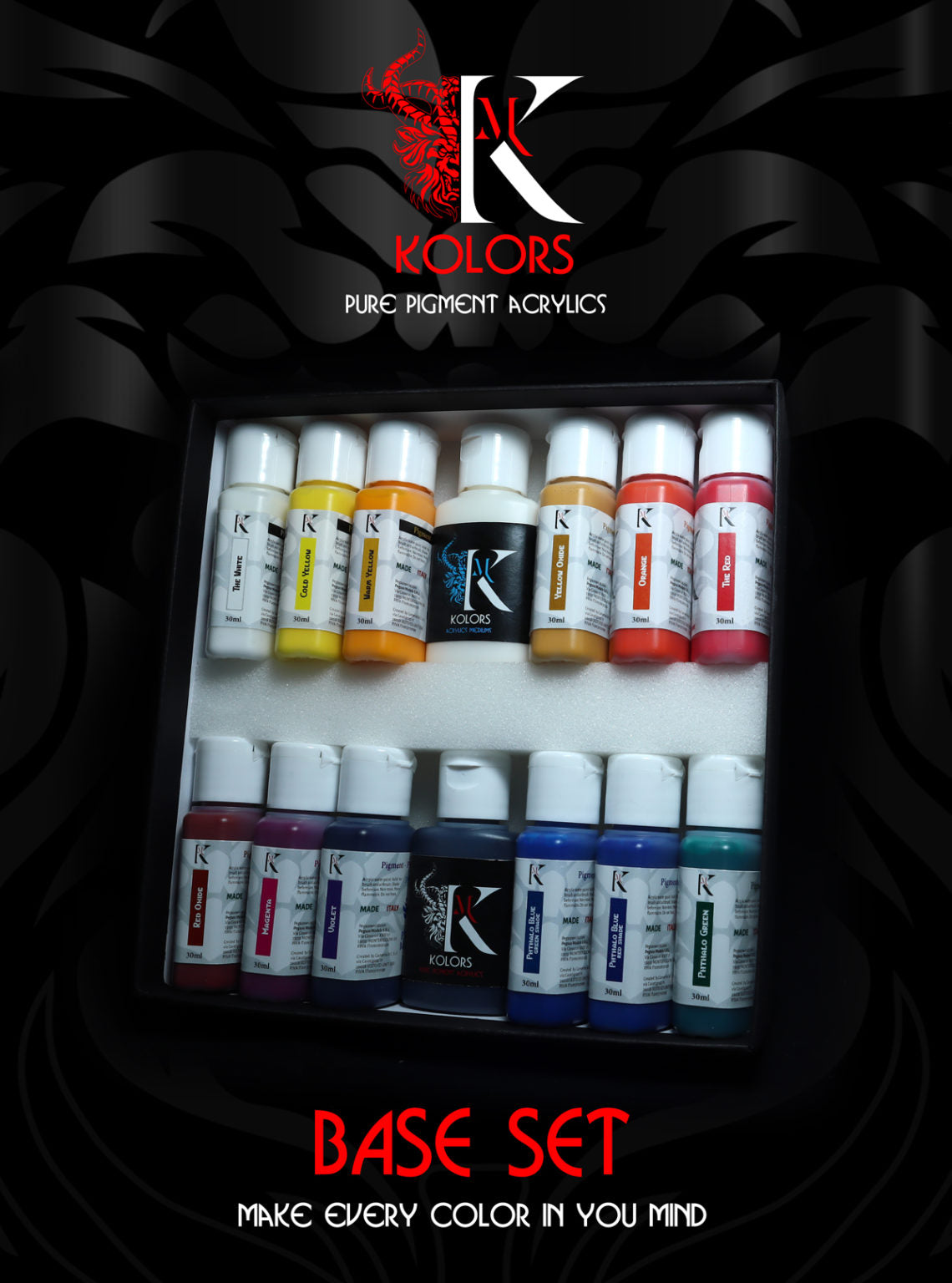 Kimera Kolors Pure Pigment Acrylics Base Set - Hobby Sense