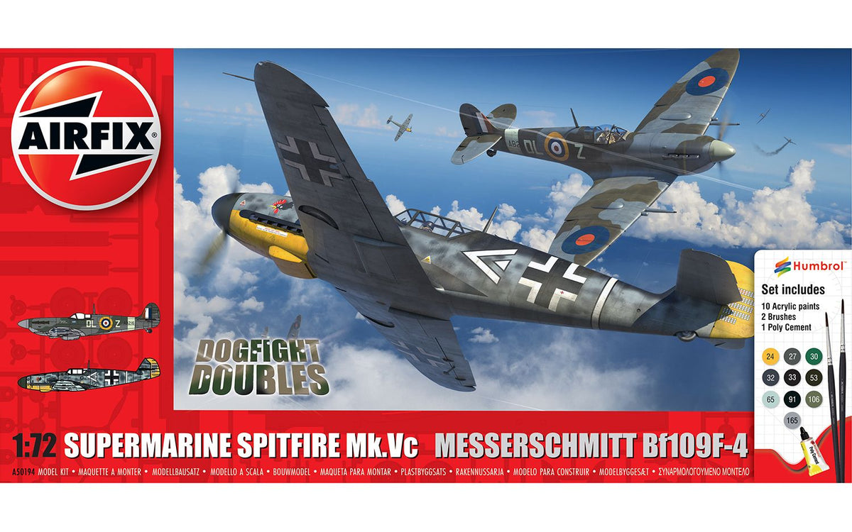 1/72 Supermarine Spitfire Mk.Vc vs Bf109F-4 Dogfight Double Set - Hobby Sense