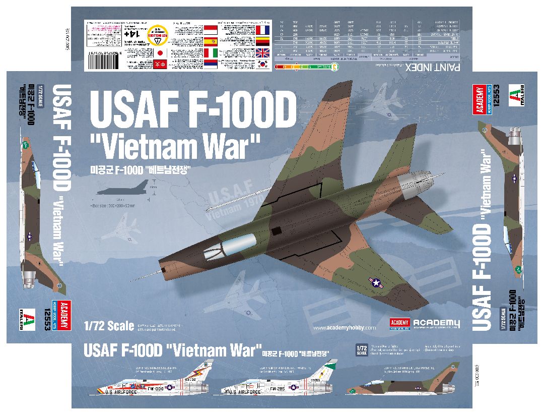 Academy 1/72 USAF F100D Vietnam War - Hobby Sense
