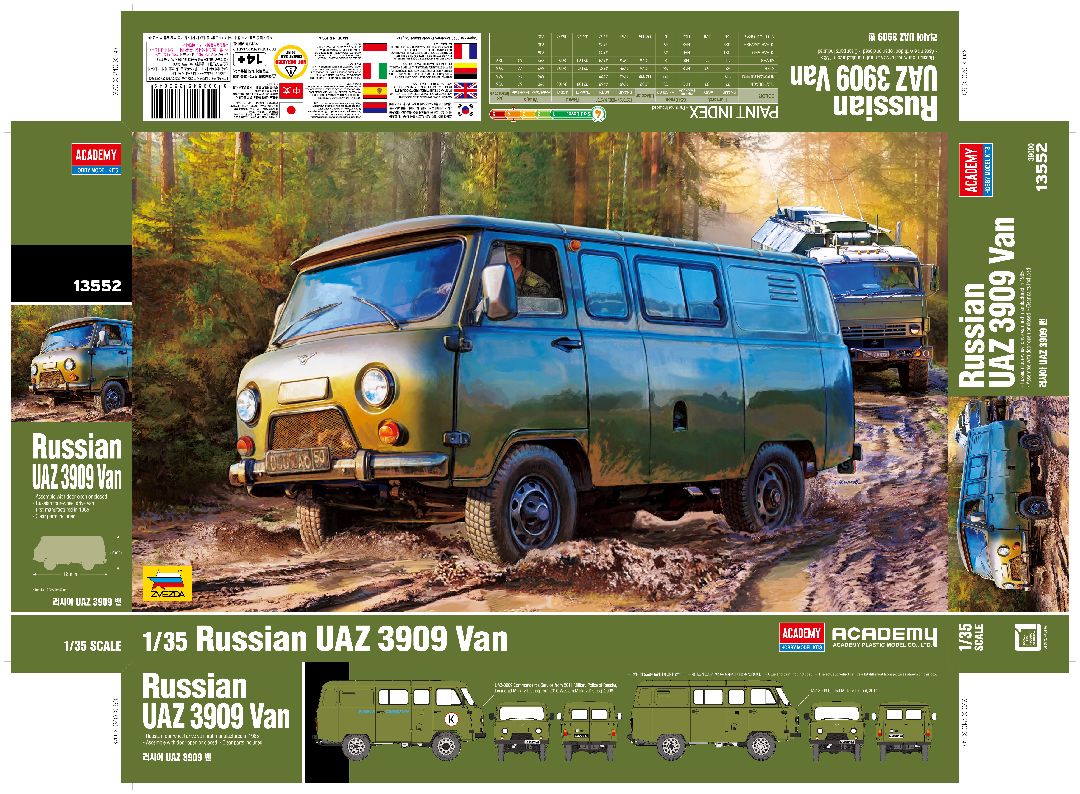 Academy 1/35 Russian UAZ 3909 Van - Hobby Sense