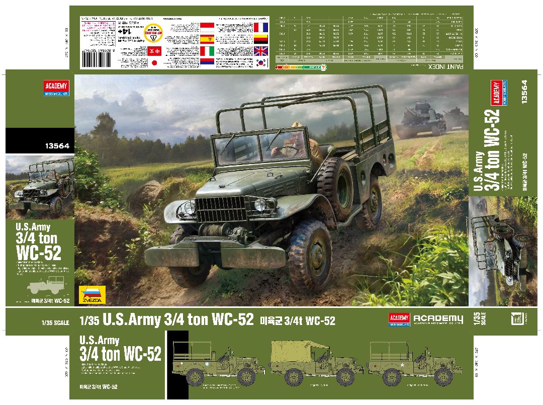 Academy 1/35 US Army 3/4 ton WC-52 - Hobby Sense