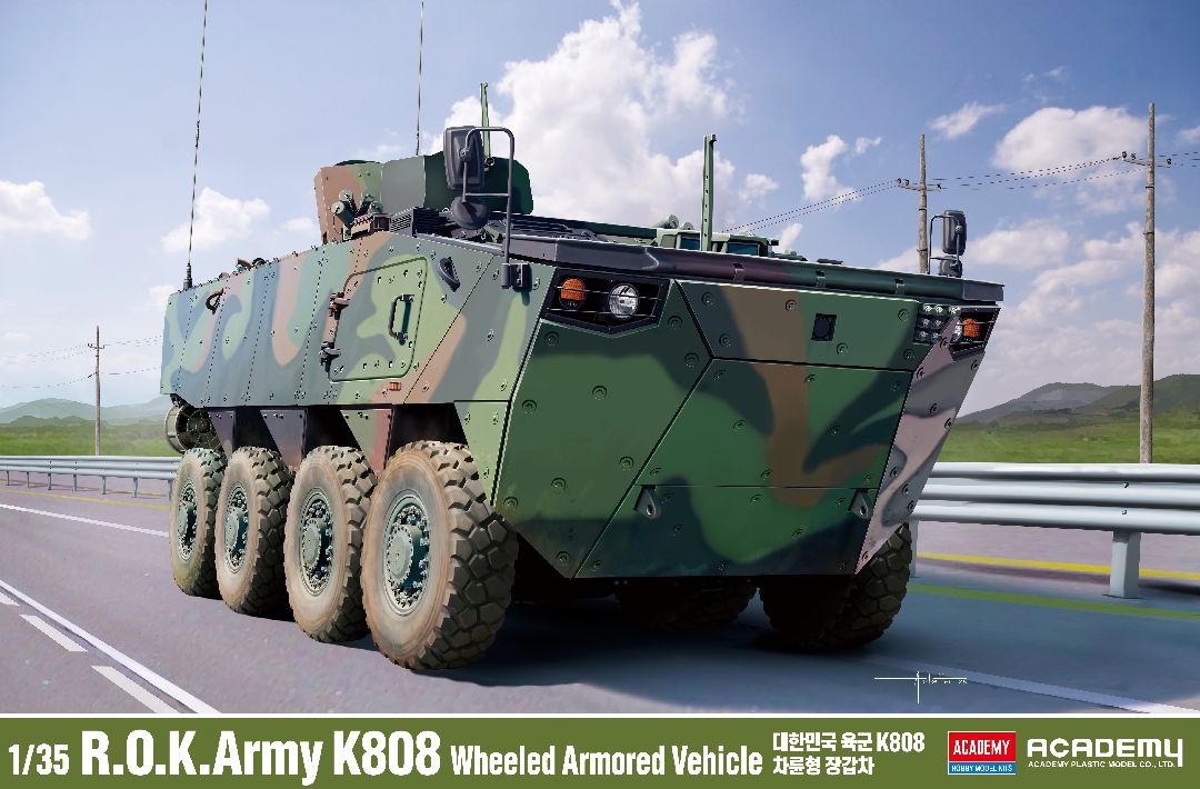 Academy 1/35 R.O.K. Army K808 Wheeled Armored Vehicle - Hobby Sense