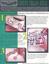 Selection of White 3-Pack Decal Paper - Hobby Sense