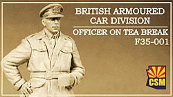 1/35 British Armoured Car Division Officer on Tea Break, resin - Hobby Sense