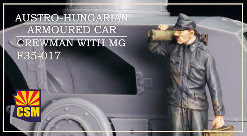 1/35 Austro-Hungarian Armoured Car Crewman with MG, resin - Hobby Sense