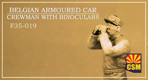 1/35 Belgian Armoured Car Crewman with Binoculars, resin - Hobby Sense