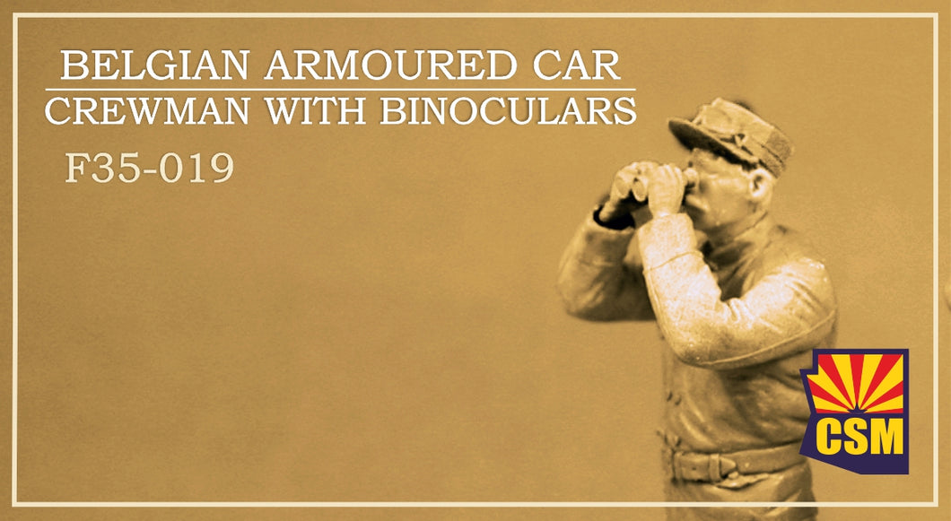 1/35 Belgian Armoured Car Crewman with Binoculars, resin - Hobby Sense