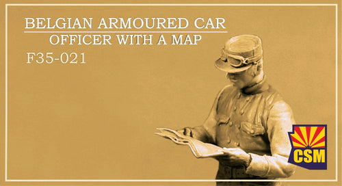 1/35 Belgian Armoured Car Officer with a Map, resin - Hobby Sense
