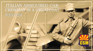 1/35 Italian Armoured Car Crewman in a Greatcoat, resin - Hobby Sense