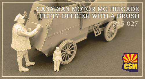 1/35 Canadian Motor MG Brigade Petty Officer with a Brush, resin - Hobby Sense