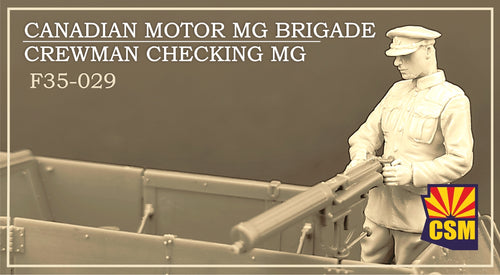 1/35 Canadian Motor MG Brigade Crewman Checking MG, resin - Hobby Sense