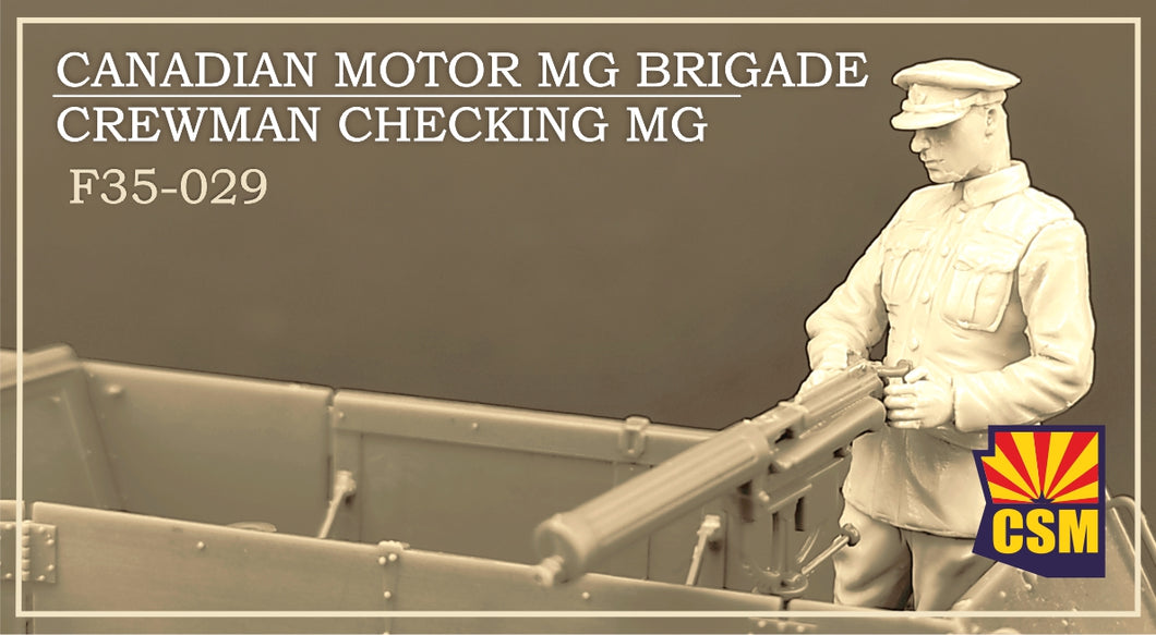 1/35 Canadian Motor MG Brigade Crewman Checking MG, resin - Hobby Sense