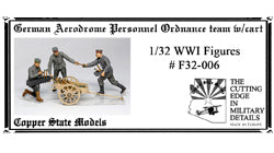 1/32 German Aerodrome Personnel Ordnance Team with Cart, resin - Hobby Sense