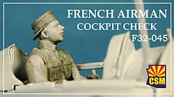 1/32 French Airman Cockpit Check, resin - Hobby Sense