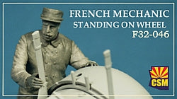 1/32 French Mechanic on a Wheel, resin - Hobby Sense
