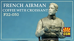 1/32 French Airman Coffee with Croissant, resin - Hobby Sense