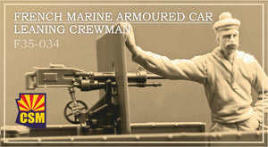 1/35 French Marine Armoured Car Leaning Crewman, resin - Hobby Sense