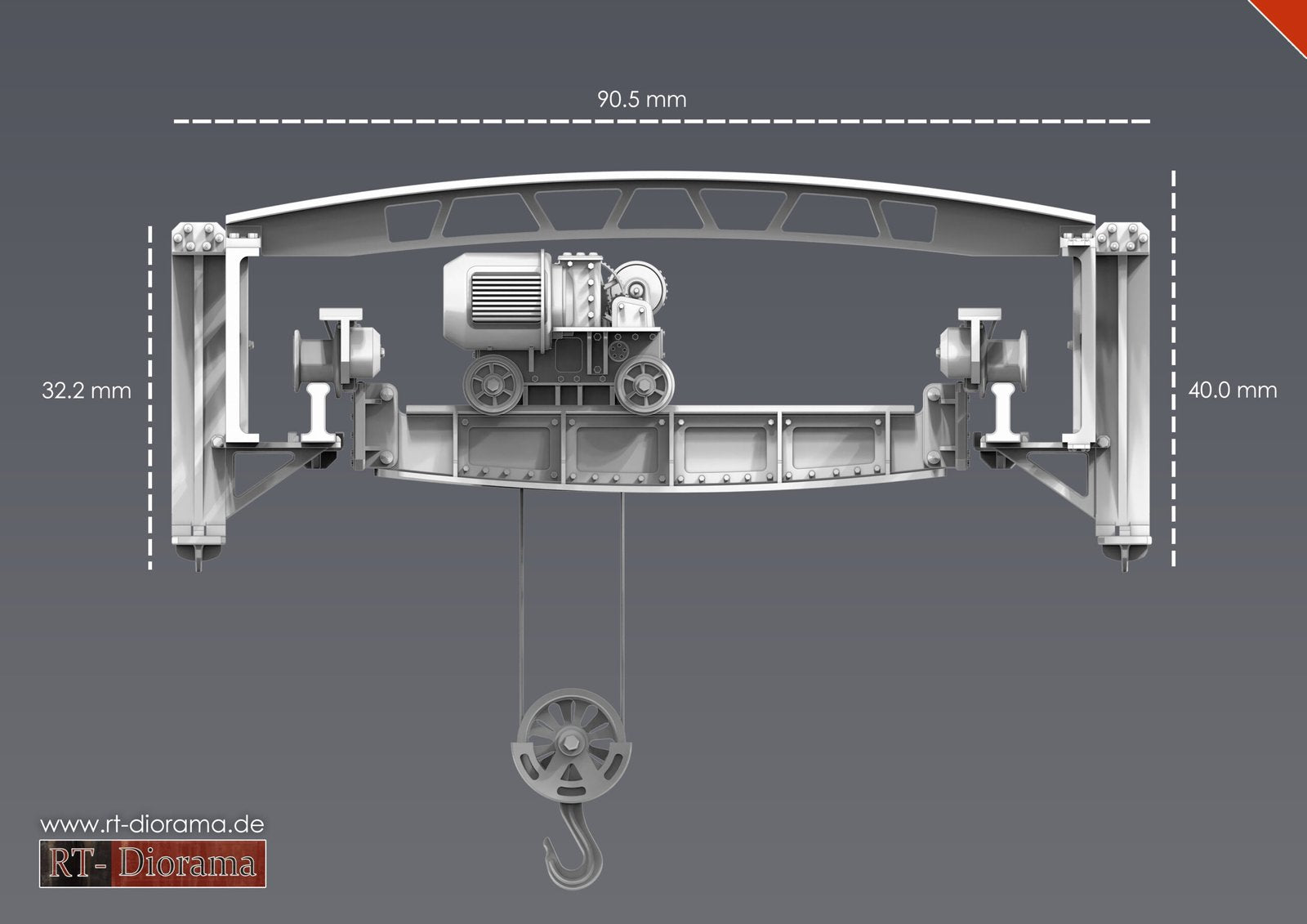 RT Diorama 1/35 Rail Extension f. 7,5to. Gantry Crane - Hobby Sense