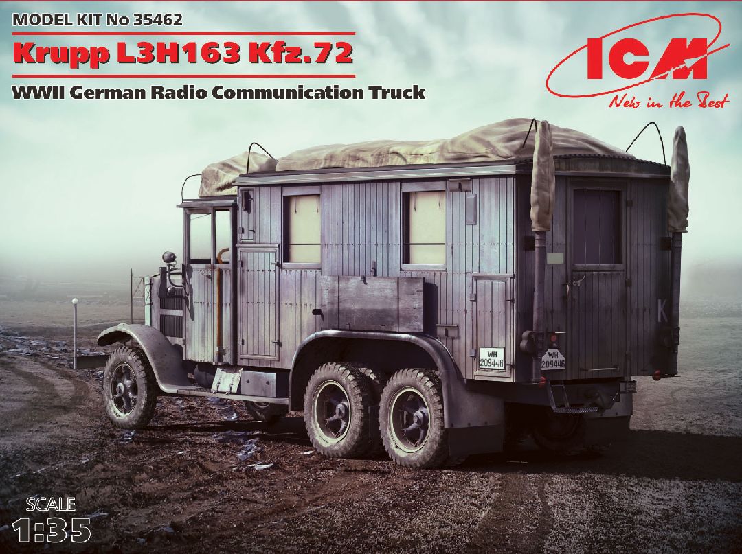 1/35 Krupp L3H163 Kfz.72, WWII German radio truck - Hobby Sense