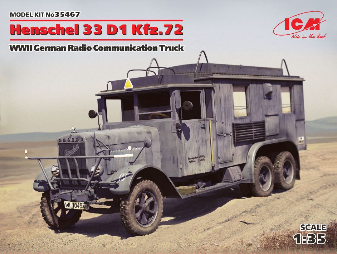 1/35 Henschel 33 D1 Kfz.72 WWII German Radio Communication Truck - Hobby Sense