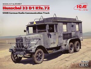 1/35 Henschel 33 D1 Kfz.72 WWII German Radio Communication Truck