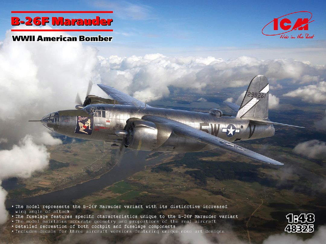 ICM 1/48 B26F Marauder, WWII American Bomber - Hobby Sense
