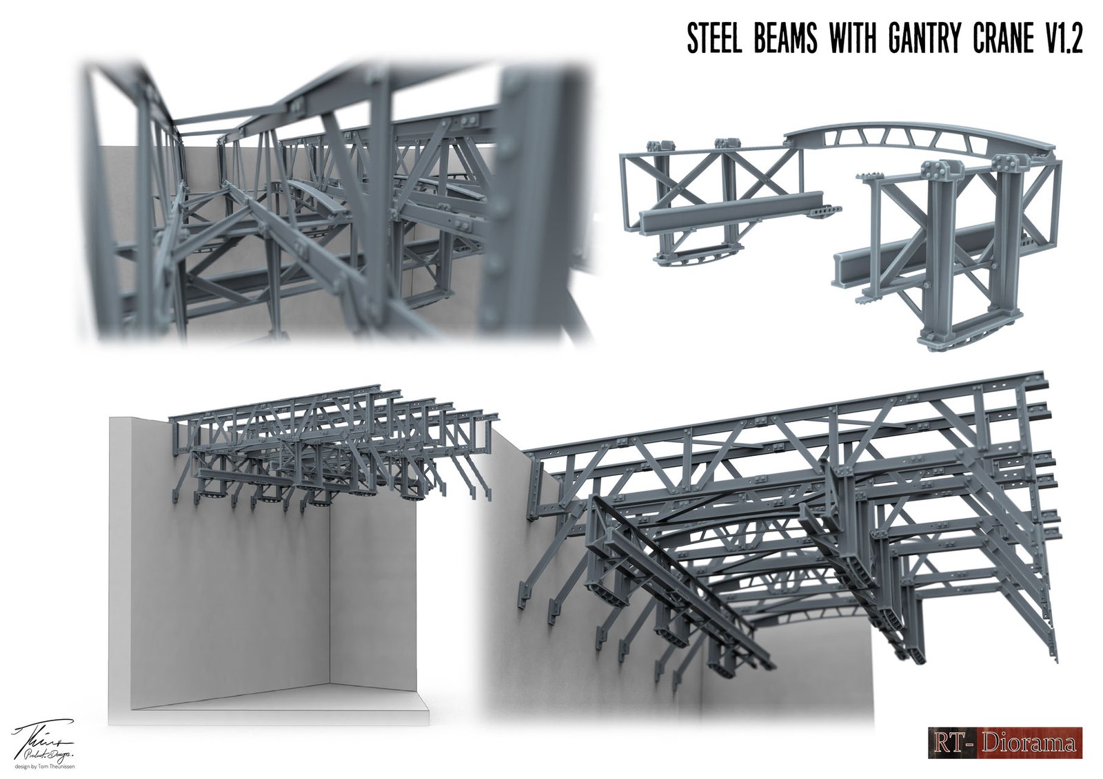 RT Diorama 1/35 Industrial Support Beams - Hobby Sense