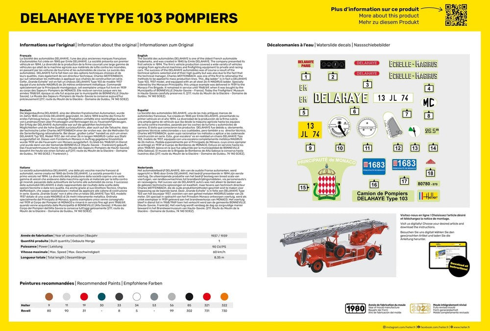 1/24 Delahaye Type 103 Pompiers - Hobby Sense