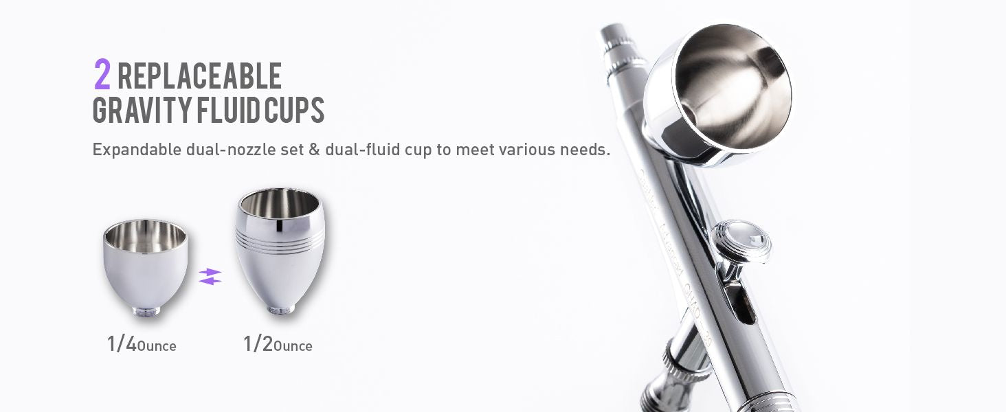 GHAC-98D Ace Series Dual-Action Airbrush 0.38&0.5mm - Hobby Sense