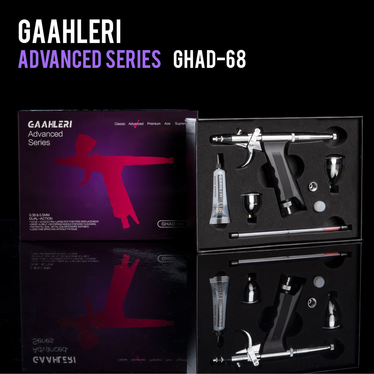 GHAD-68 Advanced Series Dual Action Airbrush 0.38mm&0.5mm - Hobby Sense