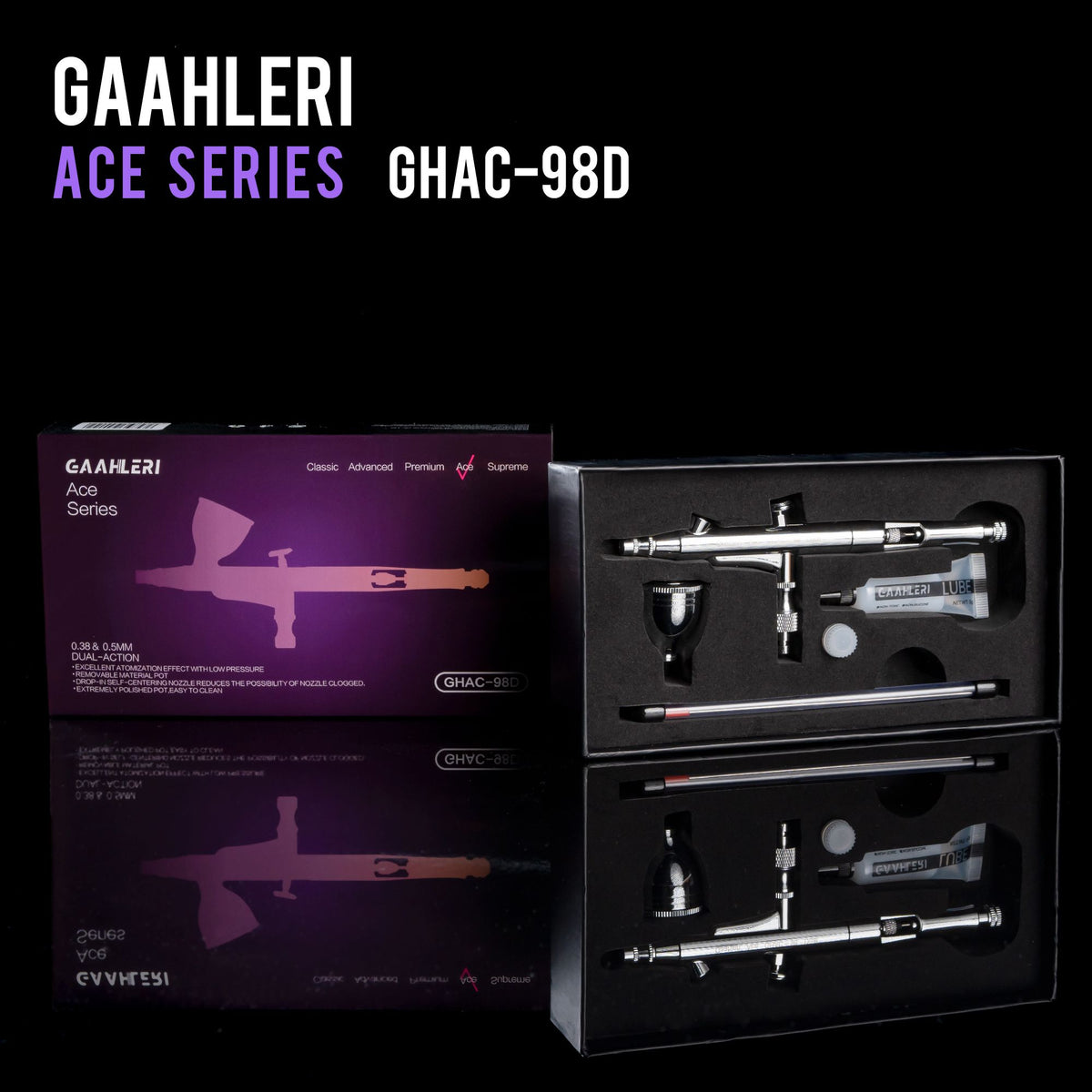 GHAC-98D Ace Series Dual-Action Airbrush 0.38&0.5mm - Hobby Sense