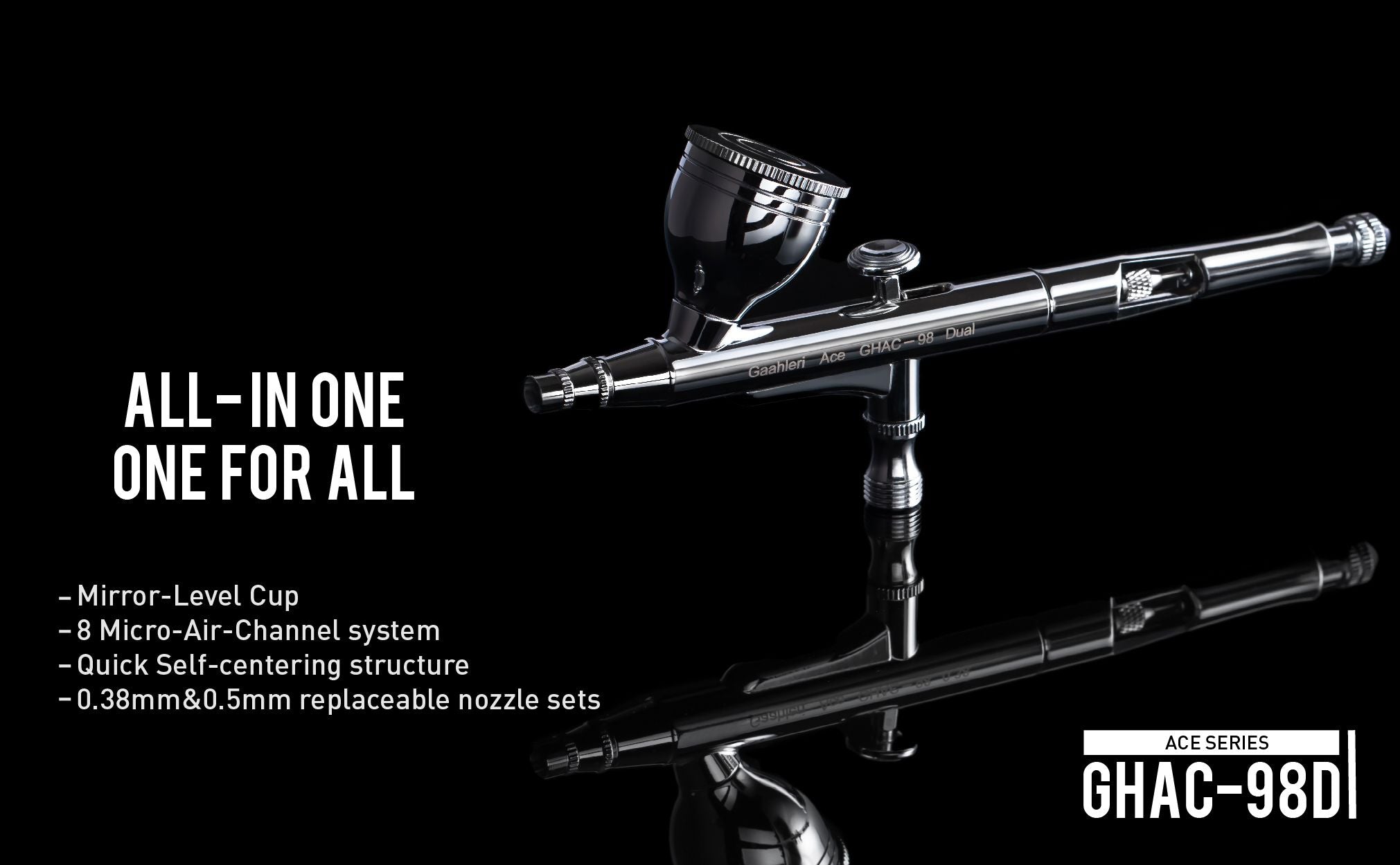 GHAC-98D Ace Series Dual-Action Airbrush 0.38&0.5mm - Hobby Sense