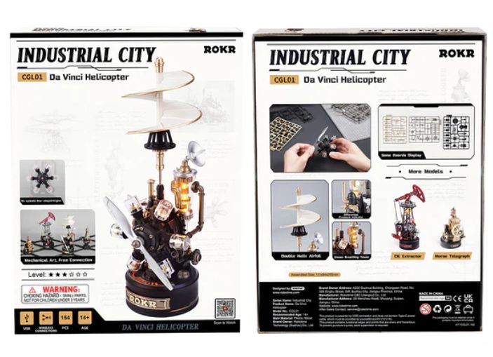 ROKR Da Vinci Helicopter DIY Mechanical 3D Puzzle (Plastic)