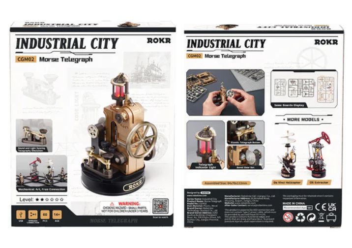 ROKR Morse Telegraph DIY Model Kit (Plastic)