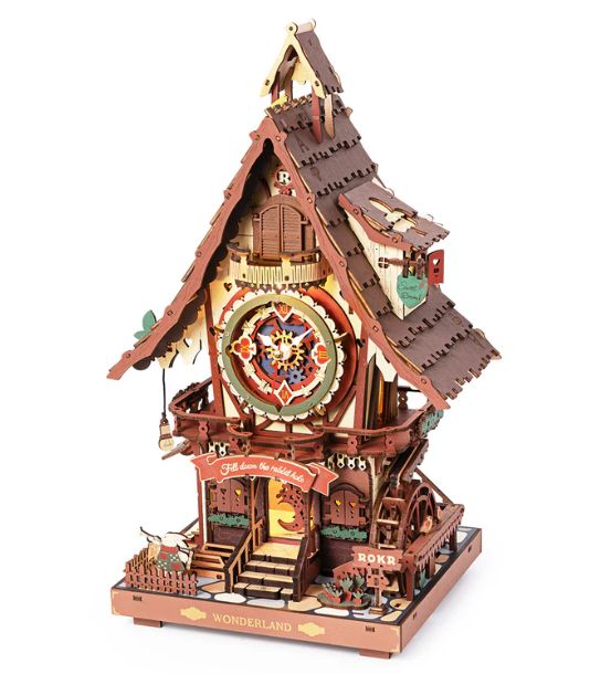 ROKR Cuckoo Clock Mechanical Gear 3D Wooden Puzzle - Coloured - Hobby Sense