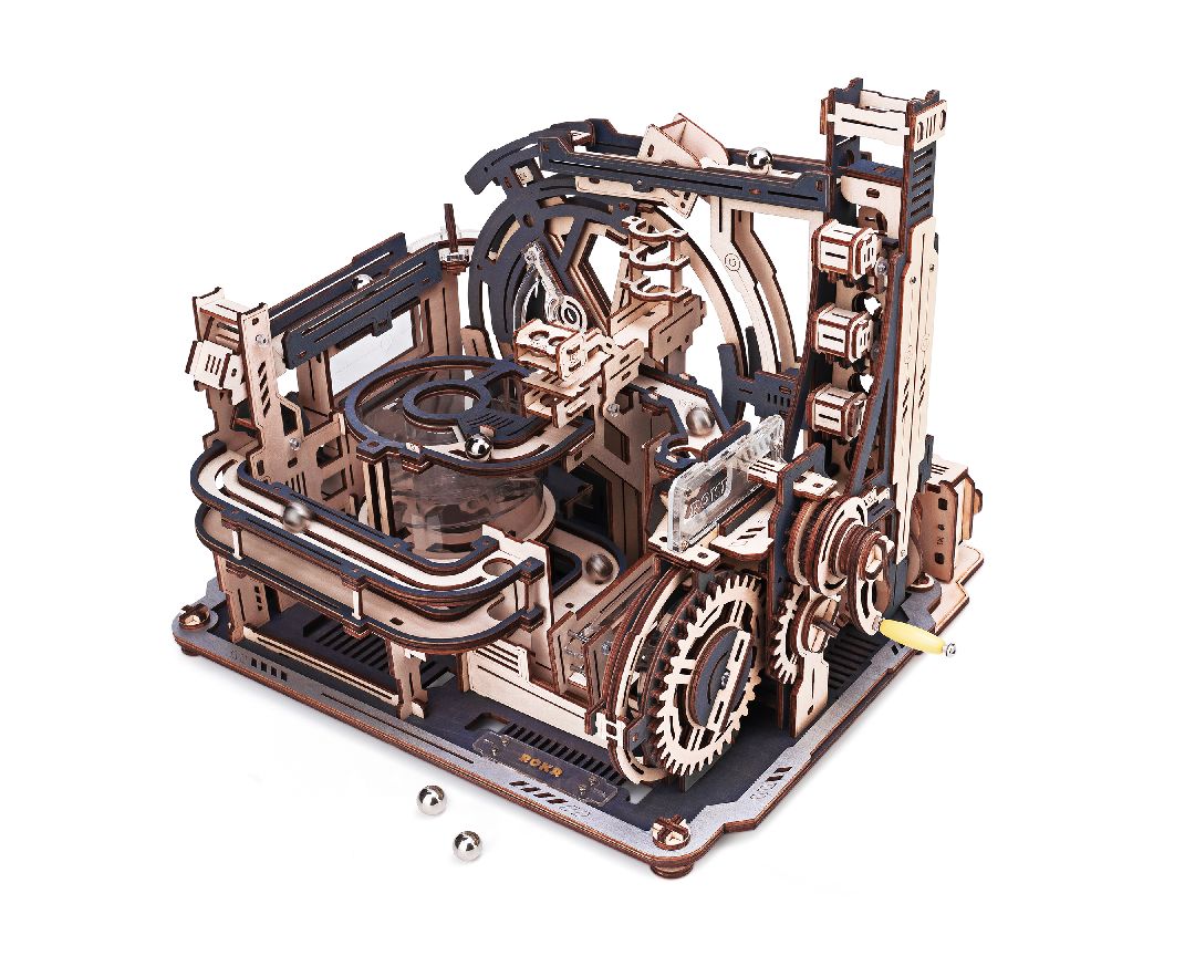 ROKR Space Port Marble Run 3D Wooden Puzzle - Hobby Sense