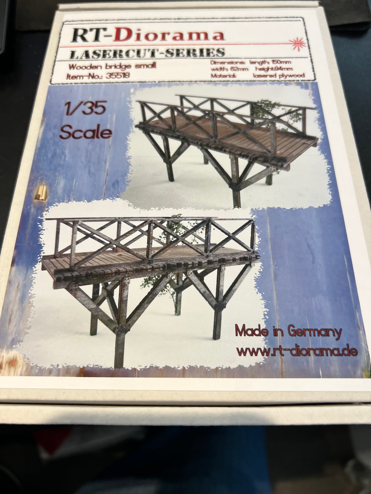 RT Diorama 1/35 Wooden Bridge Small 150mmx62mmx94mm - Hobby Sense