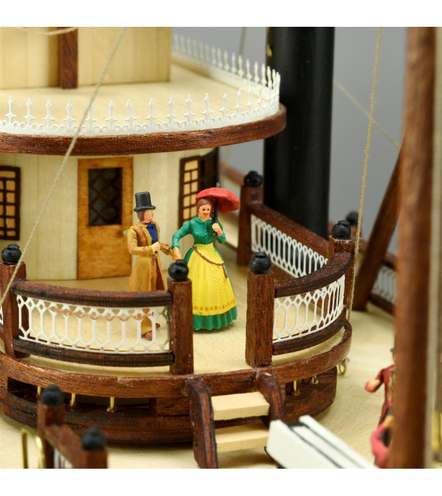 1/80 Set of 18 Metal Figurines: Paddle Steamer King of the Mississippi - Hobby Sense