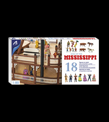 1/80 Set of 18 Metal Figurines: Paddle Steamer King of the Mississippi - Hobby Sense