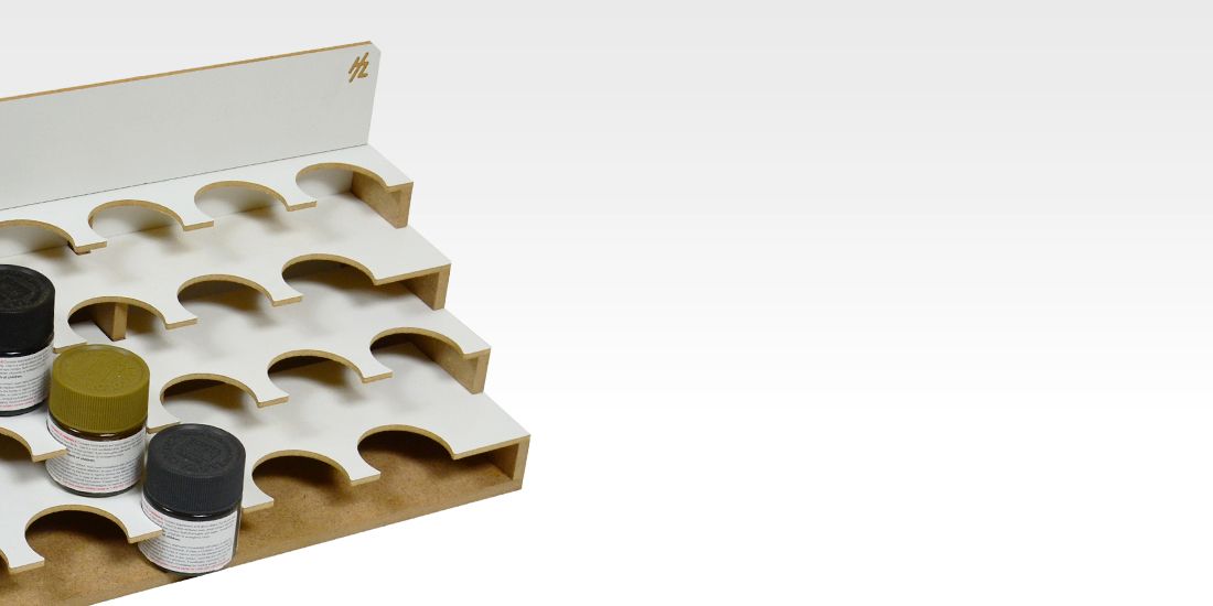 HobbyZone Modular Workshop System Paints Module 41mm, Paint jar/bottle storage module with 20 round 41mm slots - Hobby Sense