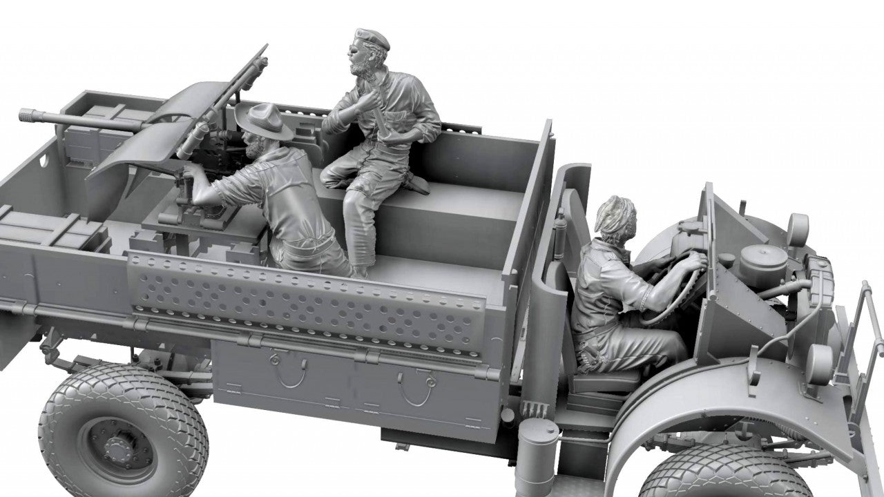 Thunder Model 1/35 LRDG F30 Gun Truck With Ordnance 37mm MKI Bofors Gun, Bonus Edition