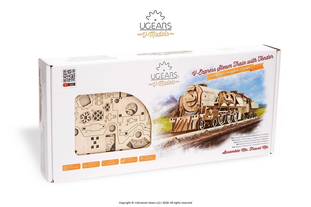V-Express Steam Train with Tender - 538 pieces (Advanced) - Hobby Sense