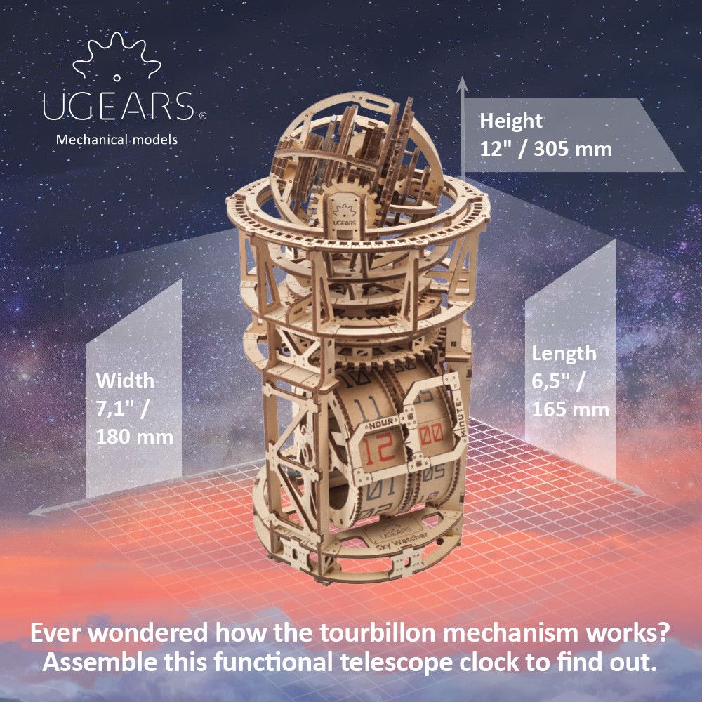 Sky Watcher Tourbillon Table Clock - 338 Pieces (Advanced) - Hobby Sense