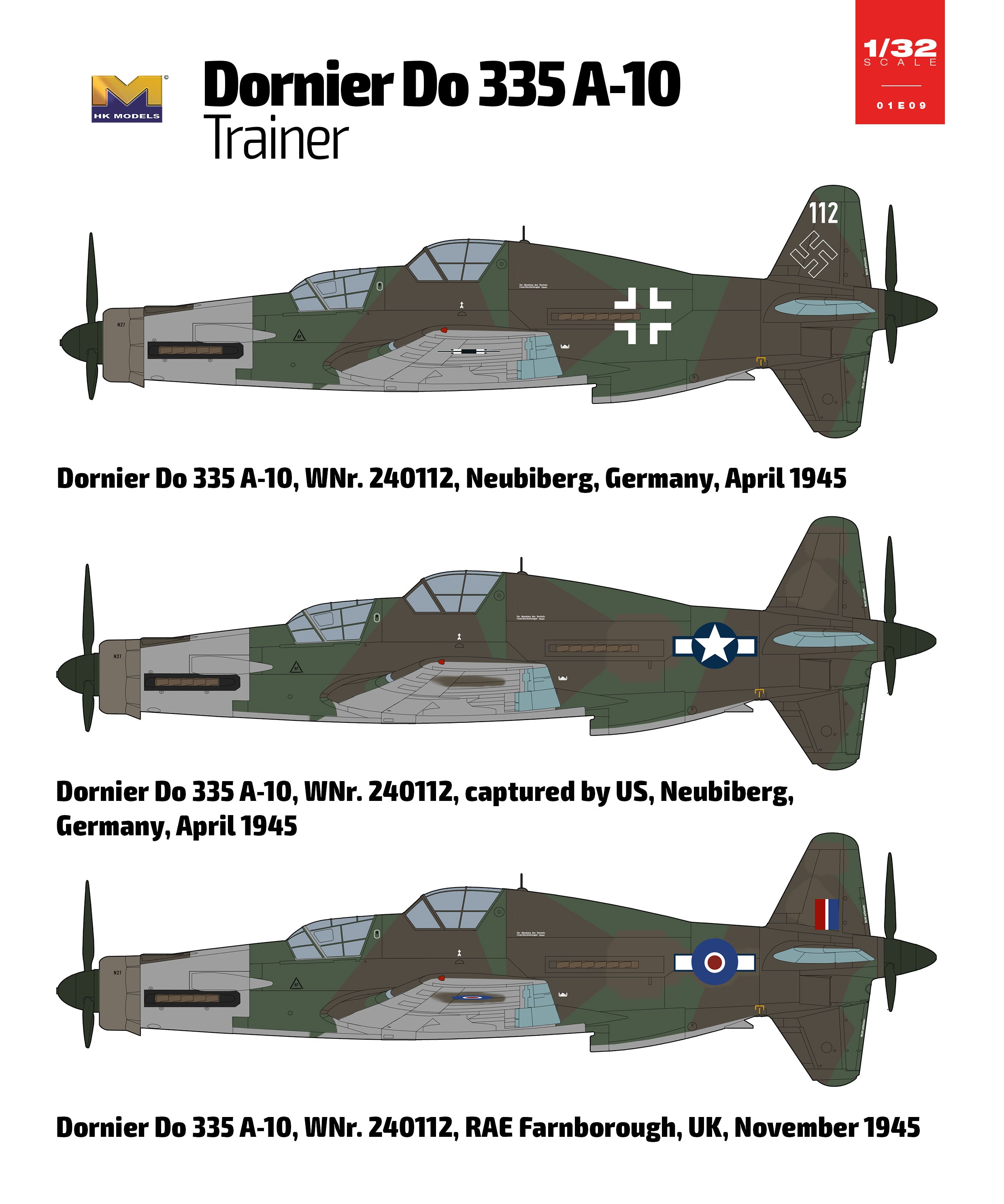1/32 Dornier Do 335 A10 Trainer - Hobby Sense