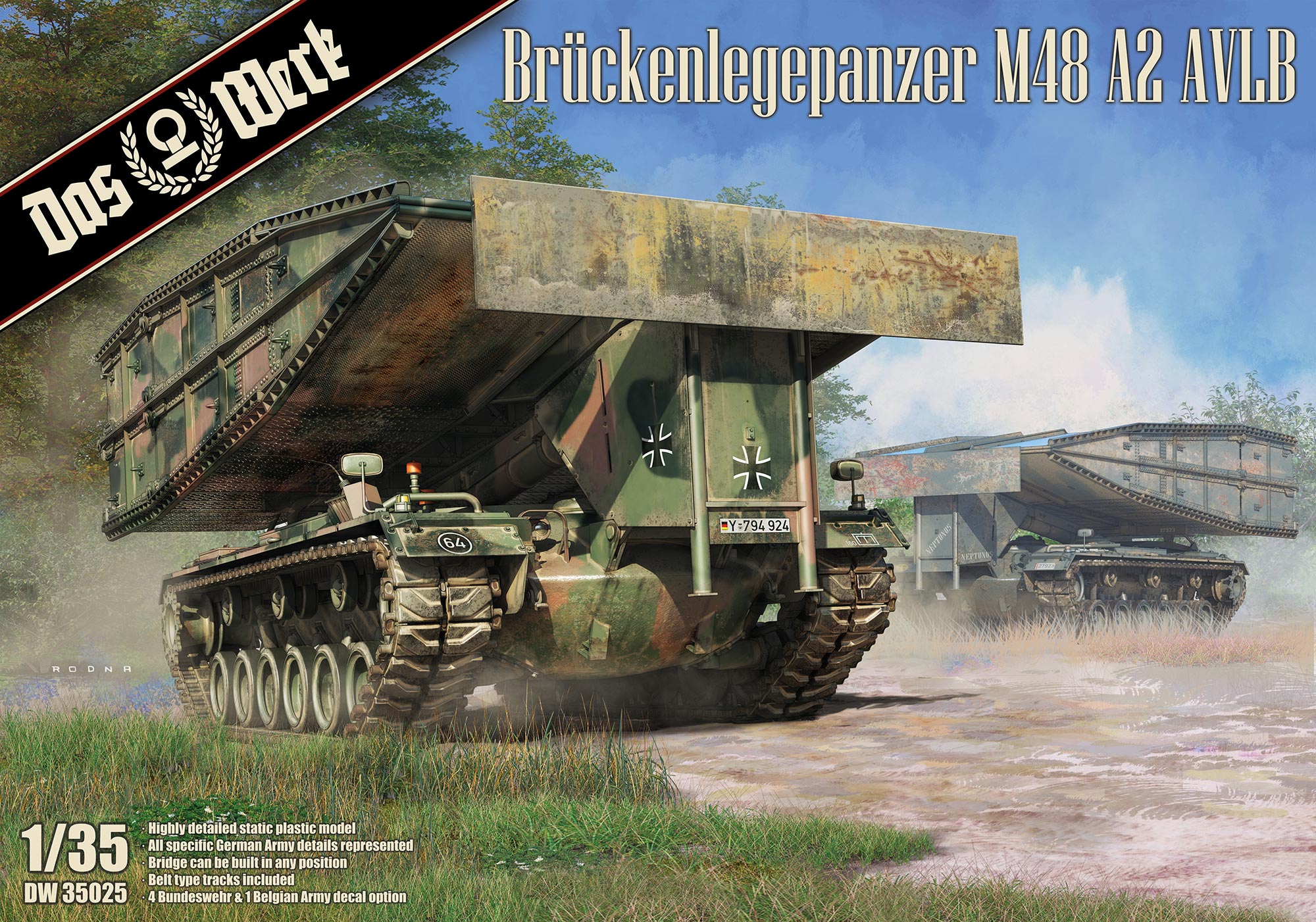 1/35 Bruckenlegepanzer M48 A2 Armored Vehicle Launched Bridge - Hobby Sense