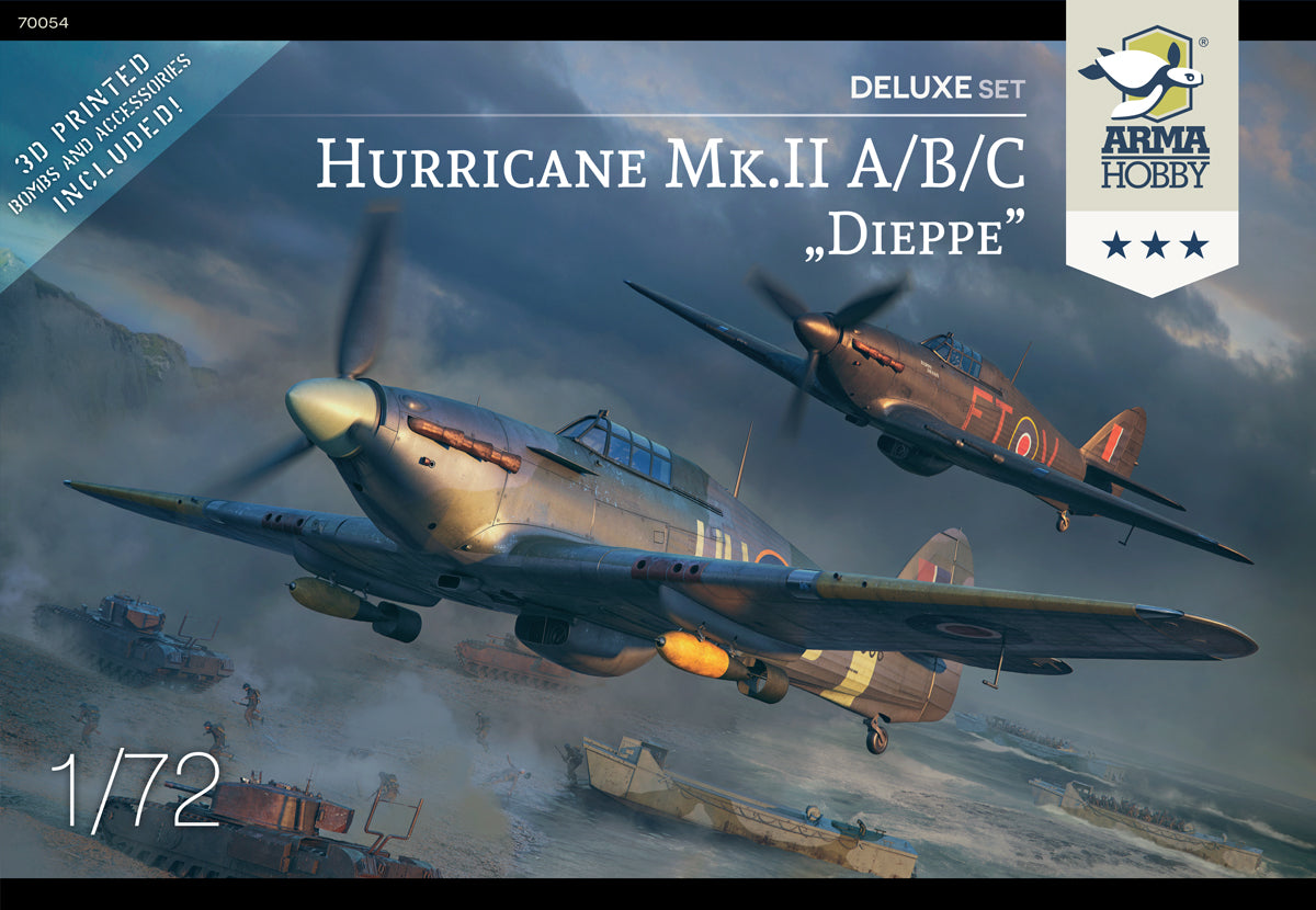 1/72 Hurricane Mk II a/b/c Dieppe Deluxe Set W/3D printed bombs and accessories - Hobby Sense